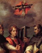 Andrea del Sarto Saint Augustine to reveal the mysteries of the three oil painting artist